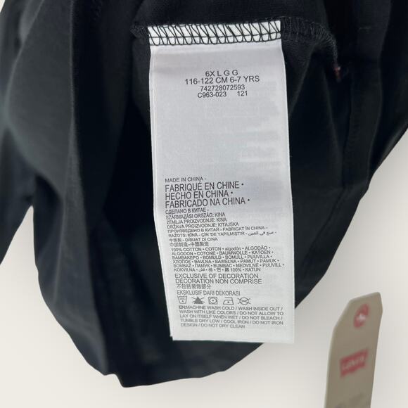 Levi’s Girls Cropped Graphic Tee Shirt | Large 6x Black Boxy Relaxed Fit Casual - Picture 3 of 6